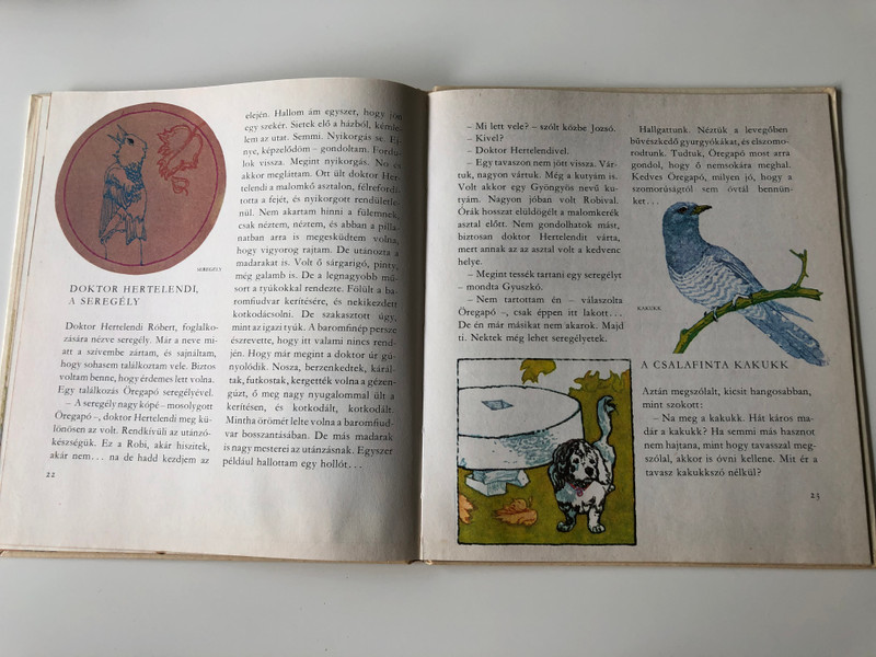 Öregapó madarai by Lázár Ervin / Illustrated by Balogh Péter / Old man's birds - Hungarian book for children about birds / Móra könyvkiadó 1974 / Hardcover (9631136582)