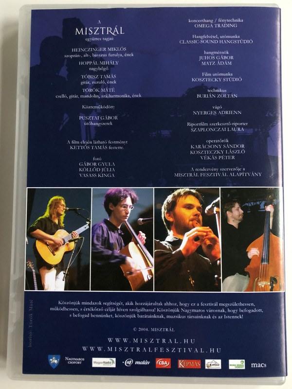 III. Regejáró - Misztrál fesztivál riportfilm DVD Nagymaros 2004 Július 16-17 / Riportfilm + Koncert / Misztrál együttes / Szerkesztő-riporter: Szaplonczai Laura (MisztrálDVD)
