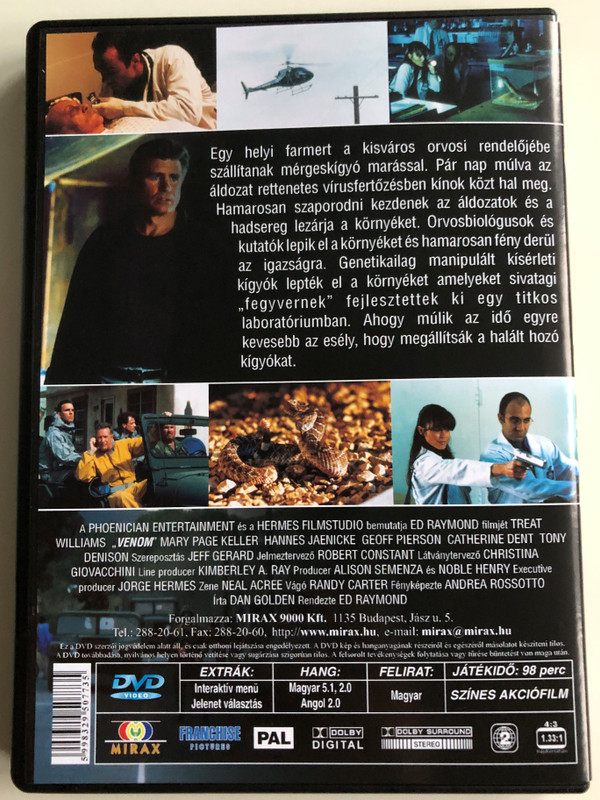 Venomous DVD 2001 Python 2 / Directed by Ed Raymond / Starring: Treat Williams, Mary Page Keller, Hannes Jaenicke (5998329507735)