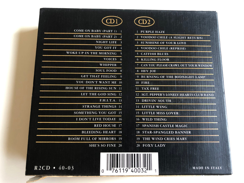 Jimi Hendrix ‎– The Gold Collection: 40 Classic Performances / Retro 2x Audio CD 1995 / R2CD 40-03
