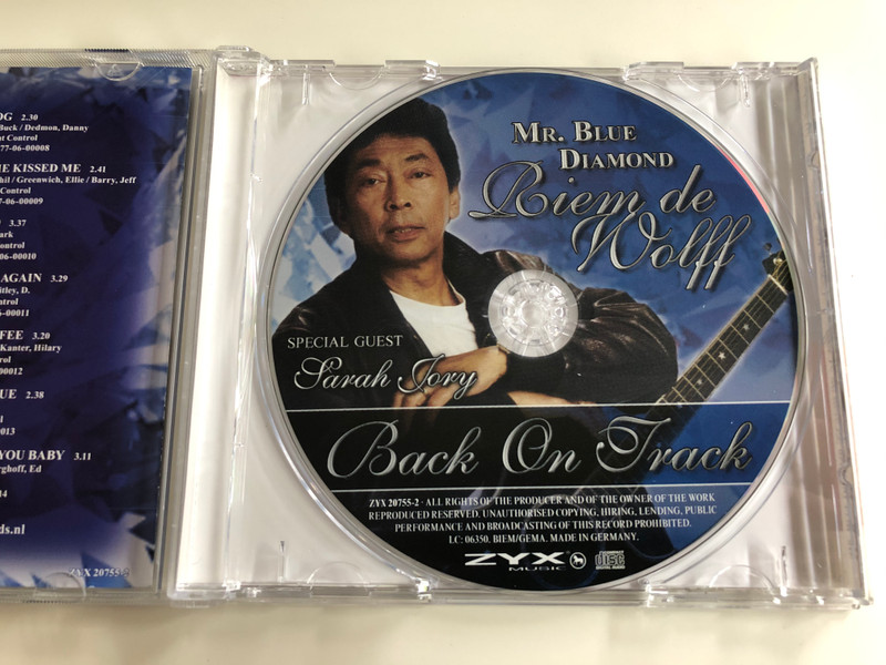 Mr. Blue Diamond - Biem De Wolff / Special Guest Sarah Jory - Back On Track / ZYX Music Audio CD 2006 / ZYX 20755-2