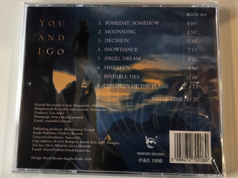 You And I ‎– Go / Periferic Records ‎Audio CD 1998 / BGCD 023