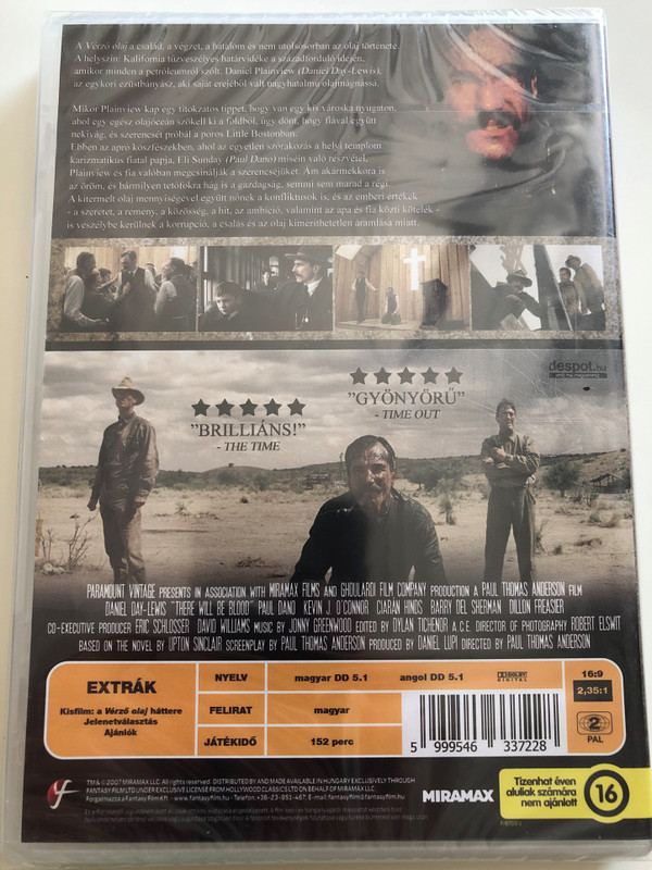 There Will Be Blood DVD 2007 Vérző olaj / Directed by Paul Thomas Anderson / Starring: Daniel Day-Lewis, Paul Dano, Kevin J. O'Connor, Ciarán Hinds (5999546337228)