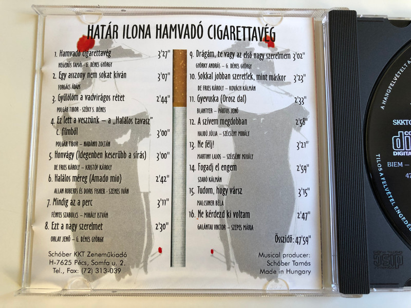 Hamvado Cigarettaveg / Valogatta Es Eloadja - Karady Katalin, Legszebb Delaibol - Hatar Ilona / Schober KKT Audio CD 1999 Stereo / SKKTCD 126