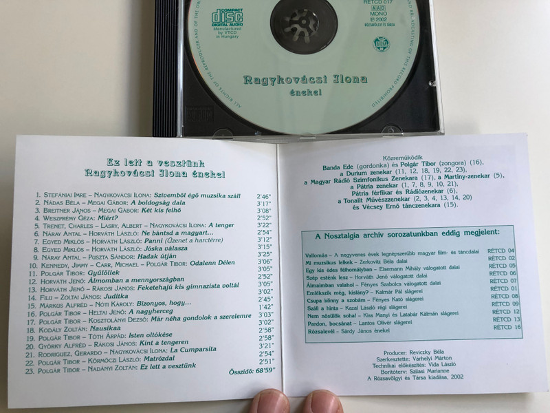 Ez Lett A Vesztünk - Nagykovácsi Ilona ‎enekel / Rózsavölgyi És Társa ‎Audio CD 2002 Mono / RÉTCD 17