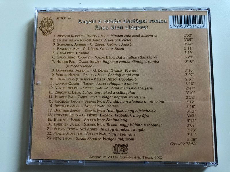 Engem A Rumba Döntöget Romba - Ákos Stefi Slagerei / Rózsavölgyi És Társa ‎Audio CD 2005 Mono / RÉTCD 42