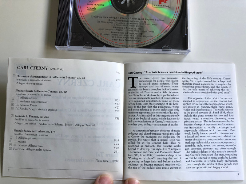 Carl Czerny – Piano Music For Four Hands / Duo Tal & Groethuysen ‎/ Sony Classical ‎Audio CD 1991 / SK 45936