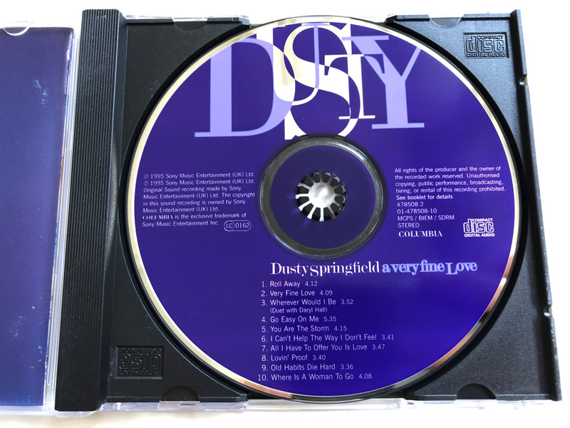 Dusty Springfield ‎– A Very Fine Love / Columbia ‎Audio CD 1995 Stereo / 478508 2