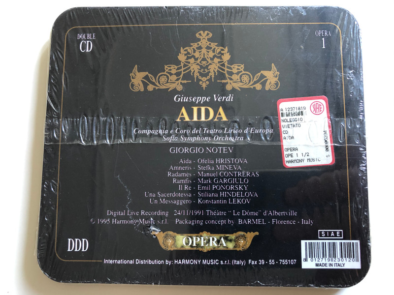 Giuseppe Verdi - Aida - Opera / New Talents For Third Millenium / Double CD / Harmony Music Audio CD 1995 / 8012719230120