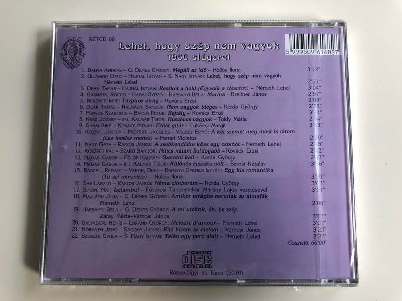 Lehet, Hogy Szép Nem Vagyok - 1960 Slágerei / Rózsavölgyi És Társa Audio CD 2010 / RÉTCD 68