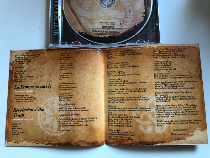 Music Inspired By Da Vinci / Sony BMG Music Entertainment ‎Audio CD 2006 / 82876822362