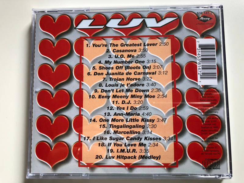 LUV – You're The Greatest LUVer / Trojan Horse, Yes I Do, I Like Sugar Candy Kisses, My Number One, Don't Let Me Down, u.a. / Mercury ‎Audio CD 1998 / 538 147-2