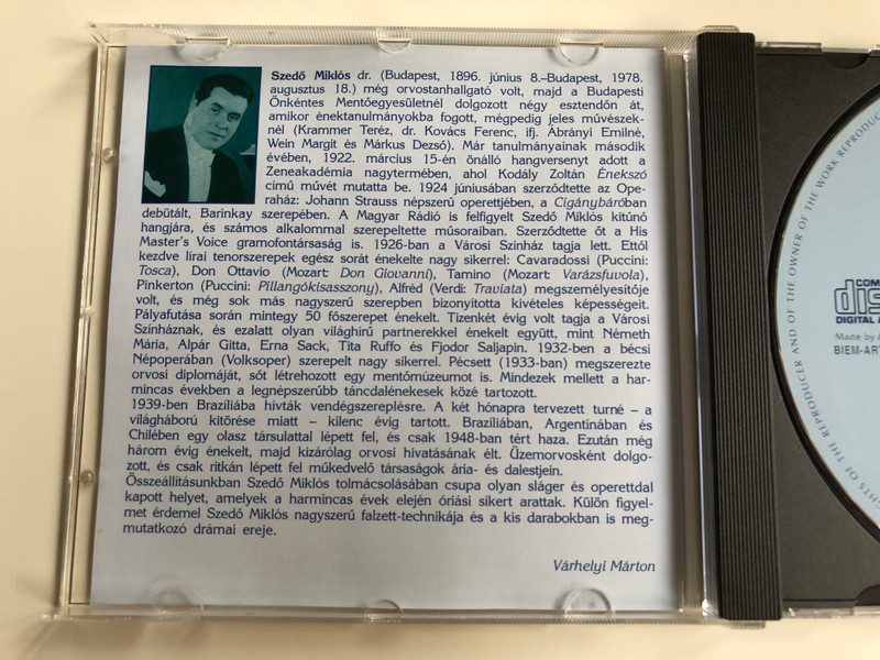 Kicsikém, Ne Tétovázz - Szedő Miklós ‎operett-es tancdalaibol / Rózsavölgyi És Társa ‎Audio CD 2005 Mono / RÉTCD 39