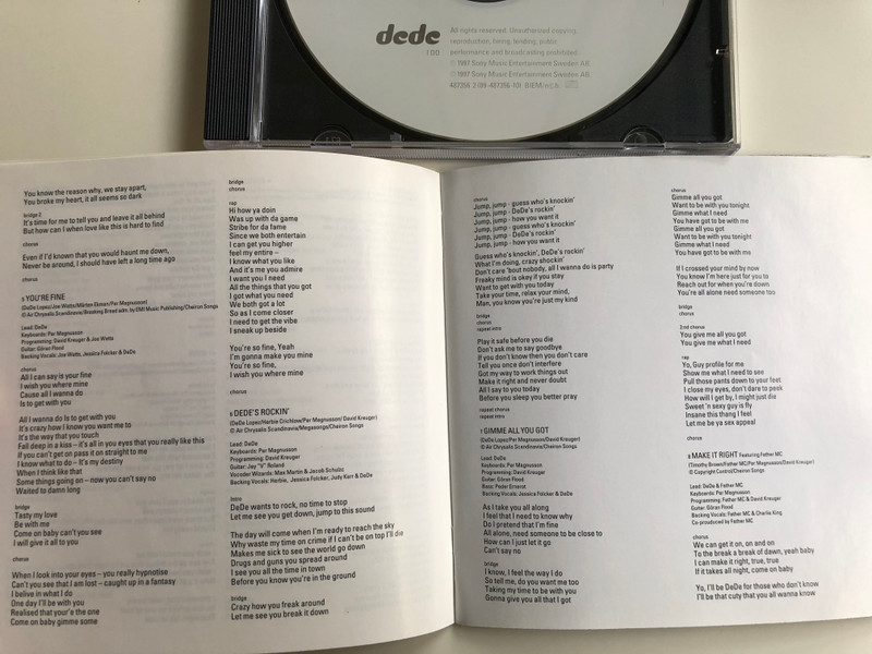 Dede ‎– I Do / Columbia ‎Audio CD 1997 / COL 487356 2