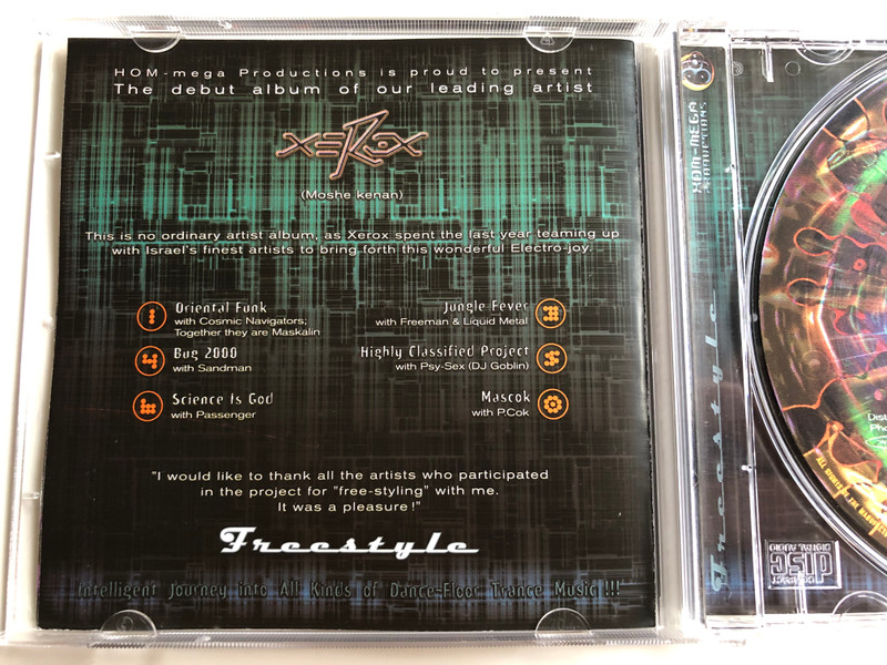 Xerox ‎– Freestyle / Exploring intelligent Electronic Dance-Floor Music / HOM-Mega Productions ‎Audio CD 1999 / HMCD6