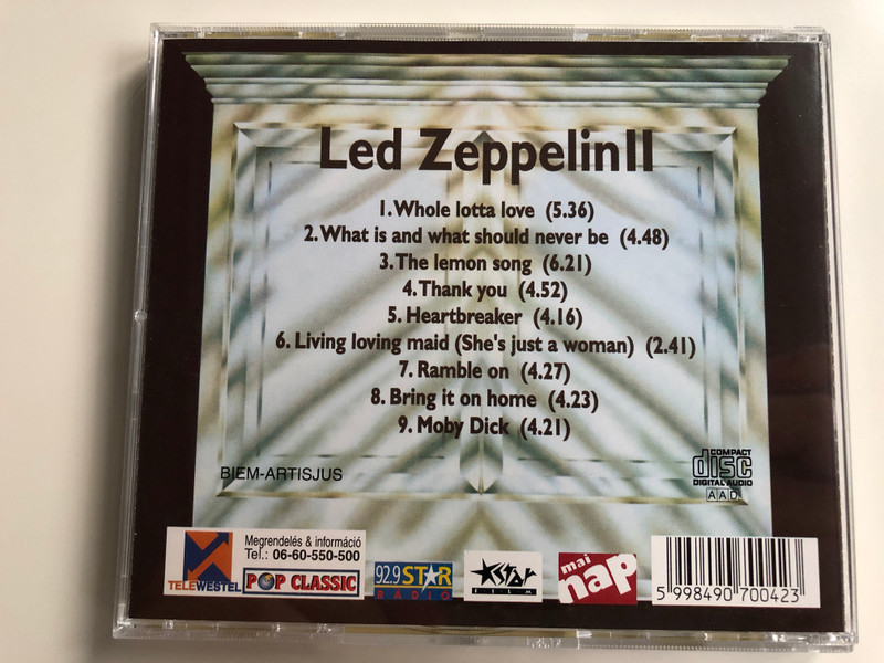 Led Zeppelin II / Pop Classic / Euroton ‎Audio CD / EUCD-0042
