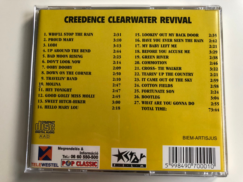 Creedence Clearwater Revival ‎– Best Of / Total Time: 73.44 / Pop Classic / Euroton ‎Audio CD / EUCD-0001