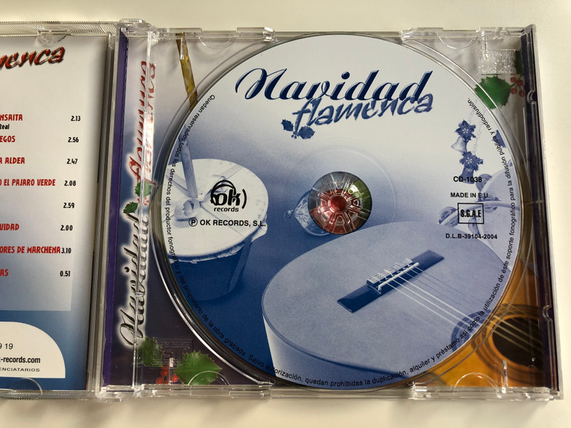 Navidad Flamenca / En Los Pueblos De Mi Andalucia, Nana De Jerez, Campanitas De La Aldea, Los Gitanos En Navidad, Navidad Sevillana, Noche Vieja, Arriero A Belen / OK Records Audio CD 2004 / CD-1038
