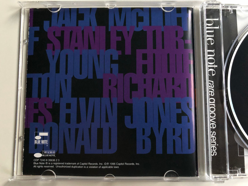 Blue Note Rare Grooves / Reuben Wilson, Jack McDuff, Jimmy McGriff, Stanley Turrentine, Larry Young, Eddie Gale, John Patton, Richard "Groove" Holmes, Elvin Jones, Andrew Hill, Candido / Blue Note ‎Audio CD 1996 / CDP 7243 8 35636 2 3
