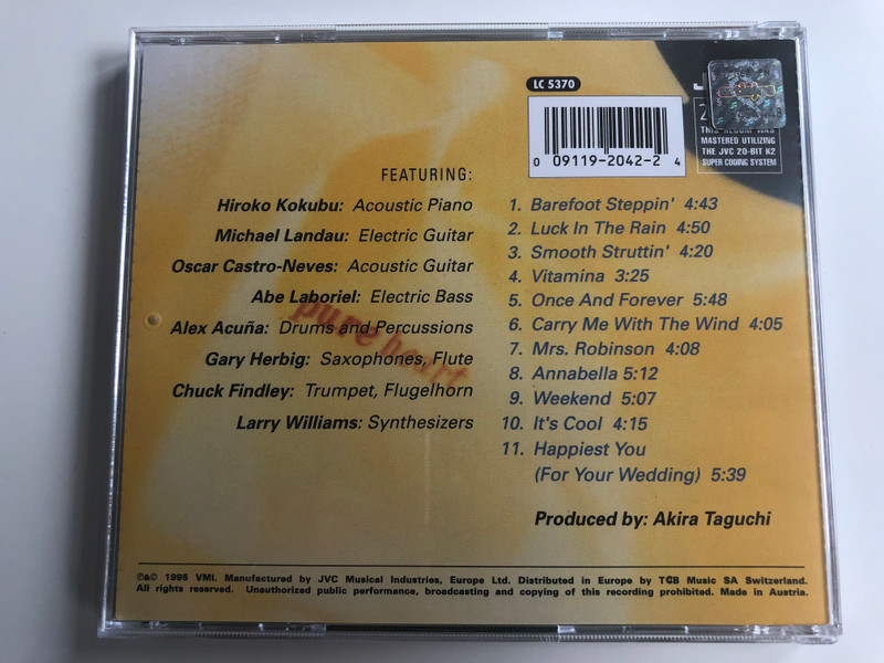 Hiroko Kokubu ‎– Pure Heart / JVC ‎Audio CD 1995 / JVC-2040-2