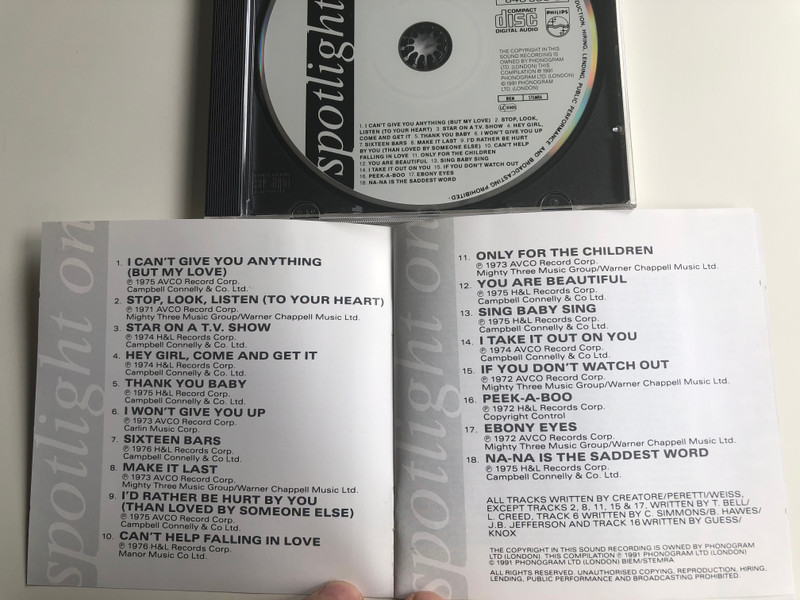 The Stylistics ‎– Spotlight On / Philips ‎Audio CD 1991 / 848 339-2