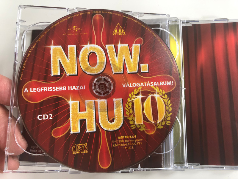 Now.Hu 10 - A Legfrissebb Hazai / Lola, Cozombolis, Magna Cum Laude, Rúzsa Magdi, Szabó Eszter, Hooligans, No Thanx, Gáspár Laci, Váradi Roma Café, Irigy Hónaljmirigy, Sugarloaf, Nox / Universal Music Hungary 2x Audio CD 2007 / 175 111-3