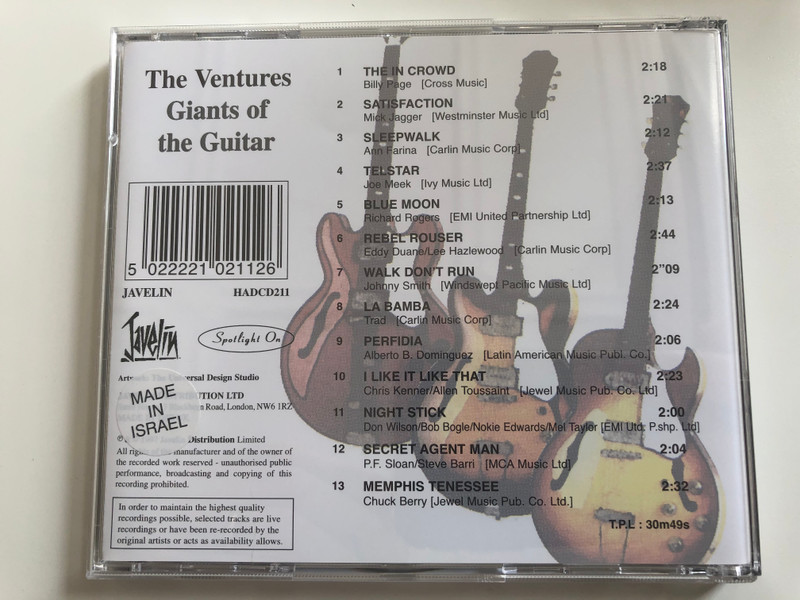 Giants Of The Guitar - The Ventures ‎/ Javelin ‎Audio CD 1997 / HADCD211