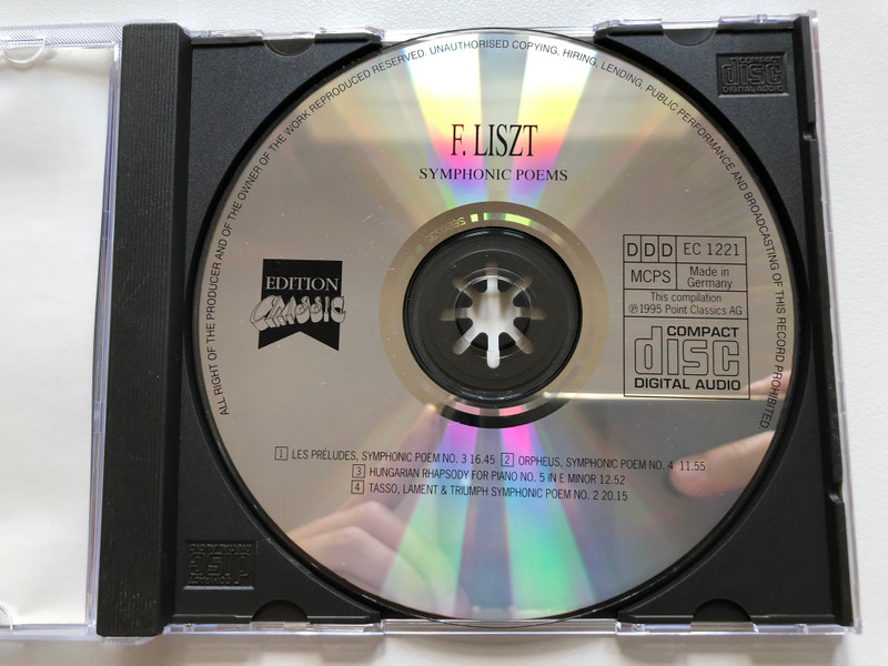 Symphonic Poems - Liszt / Edition Classic Audio CD 1995 / EC 1221