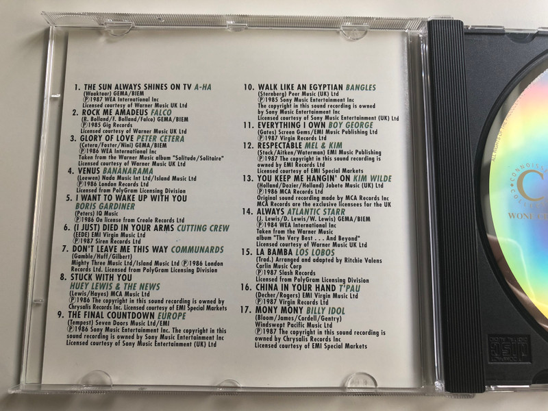 25 Years Of Number 1 Hits - Vol. 8 (1986-87) / Connoisseur Collection ‎Audio CD 1996 / WONE CD 08