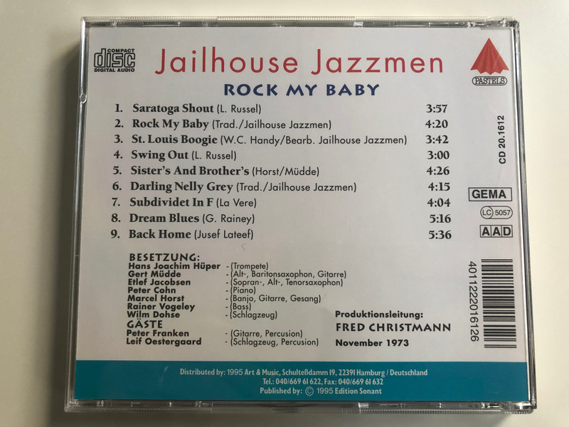 Jailhouse Jazzmen - Rock My Baby / Sister’s And Brother’s, Saratoga Shout, Dream Blues, Back Home, u.a. / Digital Remastered Jazz Edition / Pastels Audio CD 1995 / CD 20.1612