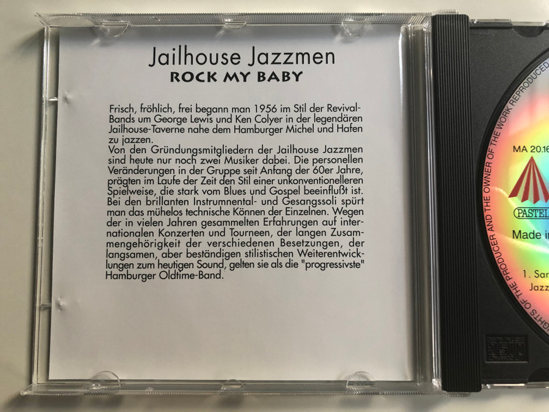 Jailhouse Jazzmen - Rock My Baby / Sister’s And Brother’s, Saratoga Shout, Dream Blues, Back Home, u.a. / Digital Remastered Jazz Edition / Pastels Audio CD 1995 / CD 20.1612