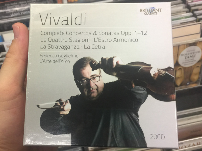 Vivaldi - Complete Concertos & Sonatas Opp. 1 - 12, Le Quattro Stagioni, L'Estro Armonico, La Stravaganza, La Cetra / Federico Guglielmo, L'Arte dell'Arco / Brilliant Classics 20x Audio CD, Box Set 2016 / 95200