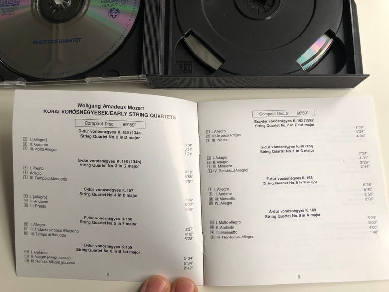Mozart - Early String Quartets K.80, 155 -160, 168 - 173 / Festetics Quartet ‎/ Hungaroton ‎3x Audio CD 1995 Stereo / HCD 31443-45