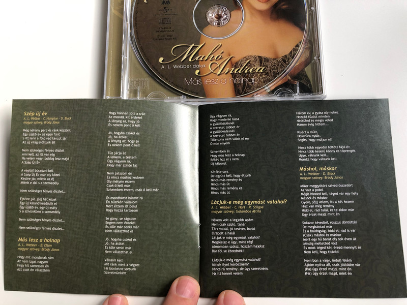 Mahó Andrea ‎– Más Lesz A Holnap / A. L. Webber dalok / Universal Music Publishing ‎Audio CD 2007 / 174454-8