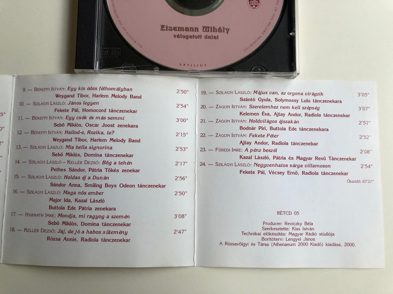 Egy Kis Édes Félhomályban - Eisemann Mihály Válogatott Dalai / Rózsavölgyi És Társa ‎Audio CD 2000 Mono / RÉTCD 05