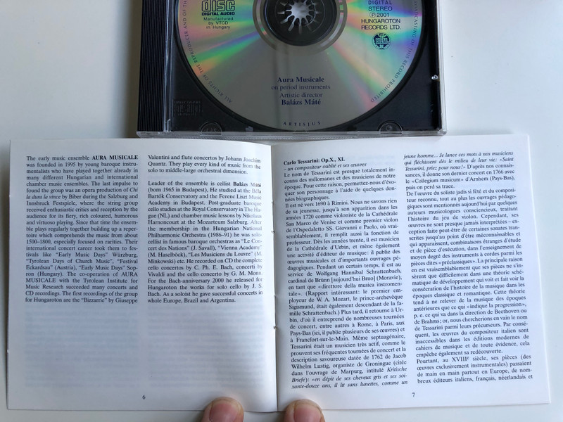 Carlo Tessarini – Contrasto Armonico, Op.X. Introducioni A 4. Op.XI Libro I / Aura Musicale - on period instruments / Aristic director - Balázs Máté ‎/ Hungaroton Classic ‎Audio CD 2001 Stereo / HCD 32025