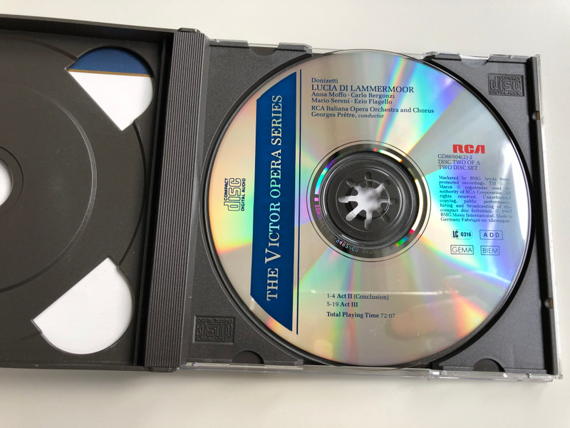 Donizetti - Lucia Di Lammermoor / Moffo, Bergonzi, Sereni, Flagello, RCA Italiana Opera Orchestra And Chorus, Prêtre / The RCA Victor Opera Series / RCA ‎2x Audio CD / GD86504(2)