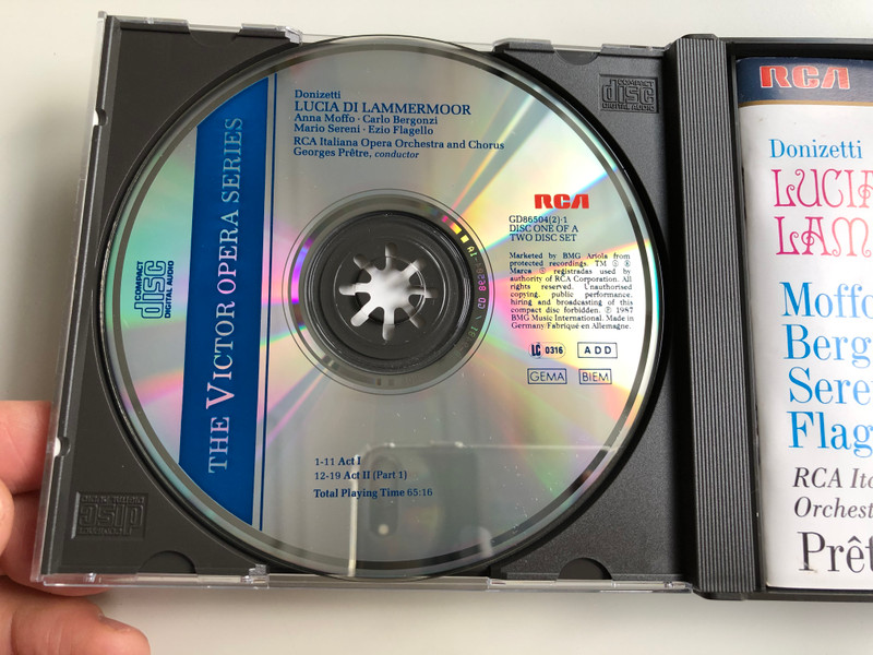 Donizetti - Lucia Di Lammermoor / Moffo, Bergonzi, Sereni, Flagello, RCA Italiana Opera Orchestra And Chorus, Prêtre / The RCA Victor Opera Series / RCA ‎2x Audio CD