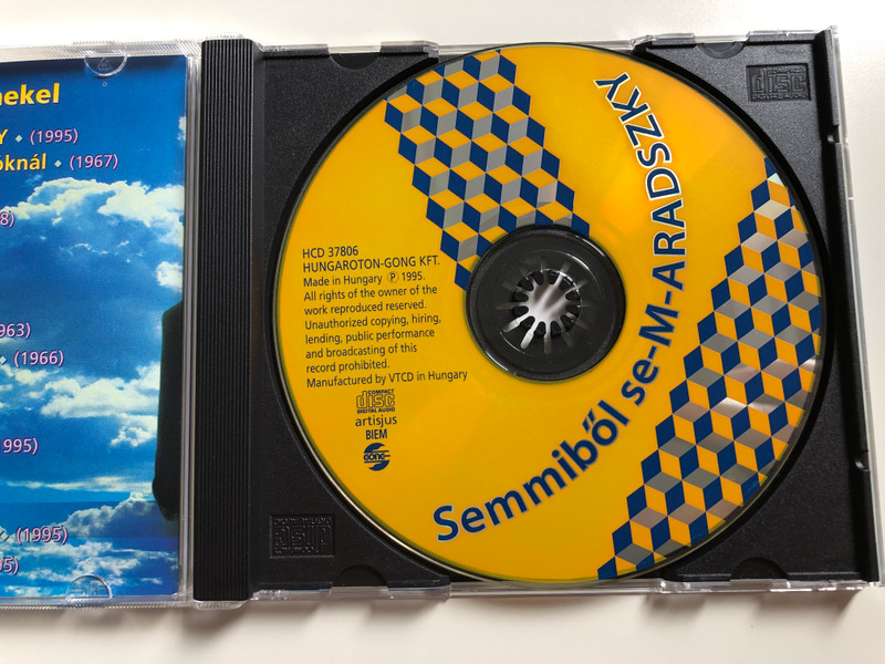 Semmiből Se-M-ARADSZKY / Annál Az Első Ügyetlen Csóknál, Isten Véled, Édes Piroskám, Még Ide-Oda Húz A Szív, Pókháló Az Ablakon / Gong ‎Audio CD 1995 / HCD 37806