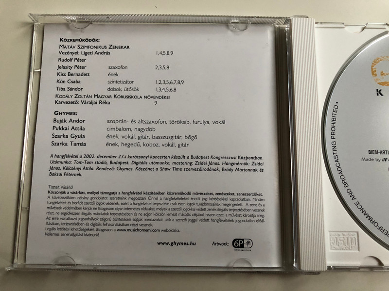 Ghymes ‎– Koncert / Vendegek - Matav Szimfonikus Zenekar, Ligeti Andras, Rudolf Peter / EMI ‎Audio CD 2003 / 595984 2