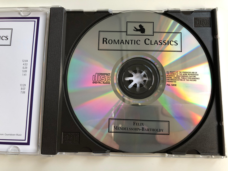 Romantic Classics - Felix Mendelssohn-Bartholdy ‎/ Weton-Wesgram Audio CD 1998 / PAL 505E