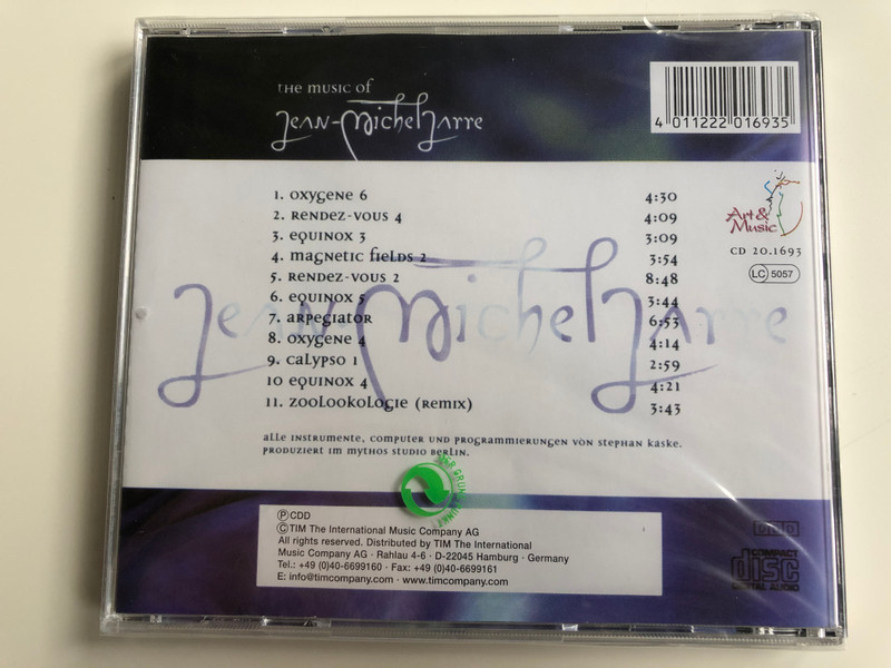 The Music Of Jean-Michel Jarre- Performed by M.A.S.S. ‎/ Art & Music ‎Audio CD / CD 20.1693
