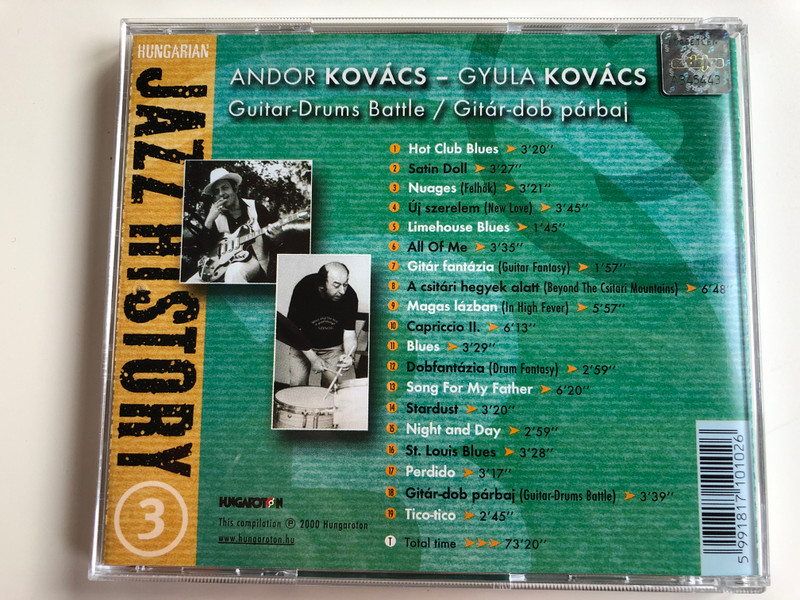 Hungarian Jazz History – 3 / Andor Kovacs - Gyula Kovacs - Guitar-Drums Battle = Gitar-dob parbaj / Hungaroton ‎Audio CD 2000 / HCD 71010