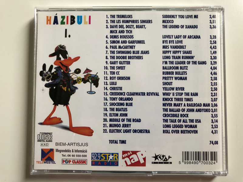 Házibuli I. / The Les Humphries Singers, Simon And Garfunkel, Gary Glitter, Creedence Clearwater Revival, Shocking Blue, Elton John, Demis Roussos, Ten Cc / Pop Classic / Euroton ‎Audio CD / EUCD-0032