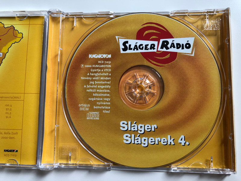 Sláger Radio / Sláger Slágerek 4. / Hungaria, Bikini, Mate Peter, EDDA, Delhusa Gjon / Minden idok legnagyobb slagerei / Hungaroton Audio CD 2000 / HCD 71031