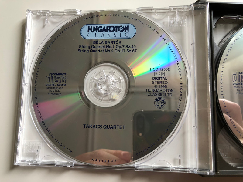Bartók - The String Quartets (Complete) / Takács Quartet ‎/ Hungaroton ‎3x Audio CD 1995 Stereo / HCD 12502-04-2