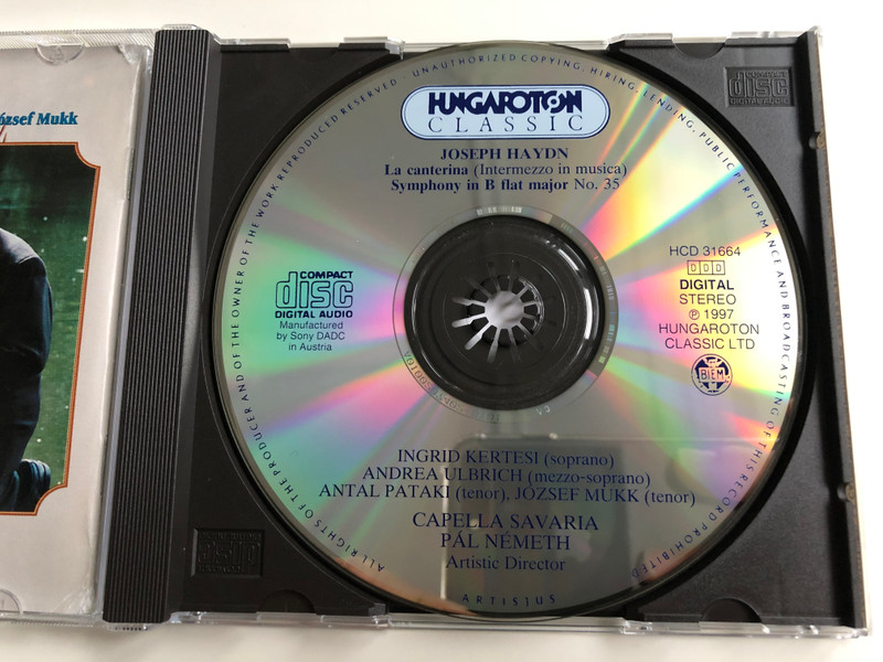 Haydn – La Canterina - Intermezzo in Musica / Ingrid Kertesi, Andrea Ulbrich, Antal Pataki, József Mukk ‎/ Capella Savaria, Pal Nemeth / Hungaroton Classic Audio CD 1997 Stereo / HCD 31664