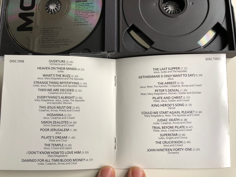 Jesus Christ Superstar (The Original Motion Picture Sound Track Album) / MCA Records ‎2x Audio CD / MCD 11000