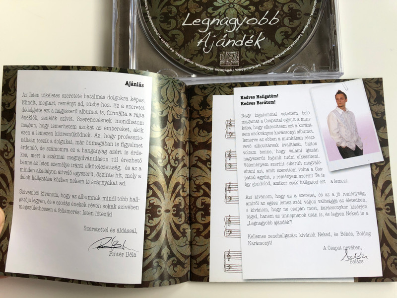 Szabó Balázs - Legnagyobb Ajandek / Karacsonyi dalok maskent / Extra: Duett pinter belaval / Levita Kiado Audio CD 2010 / LEVI024CD
