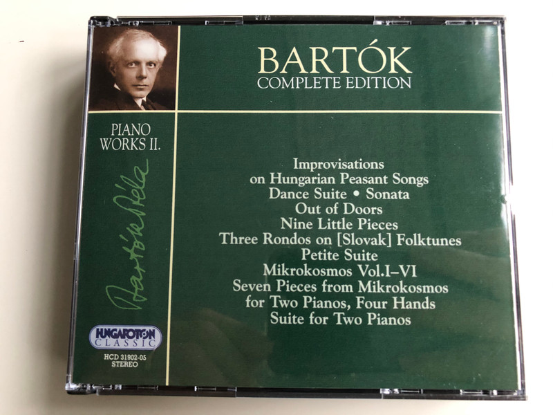 Bartok Complete Edition / Piano Works II. / Improvisations of Hungarian Peasant Songs, Dance Suit, Sonata, Out Of Doors, Nine Little Pieces, Three Rondos on (Slovak) Folktunes / Hungaroton Classic 4x Audio CD 2000 Stereo / HCD 31902-05